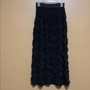 Beautiful Maxi Waterfall Black Skirt